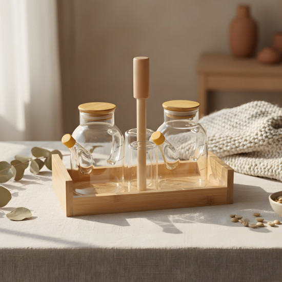 Oil Dispenser & Salt Shaker Set - 4 Pcs